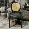 Ghế Louis XVI Lưng Đan Mây Bọc Da Bò  LSXVI021