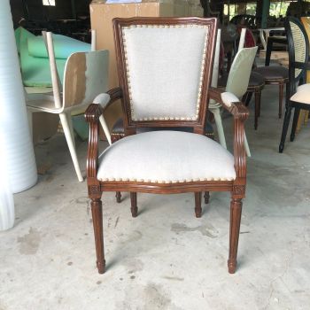 Ghế Armchair Louis XVI Gỗ Tự Nhiên LSXVI022