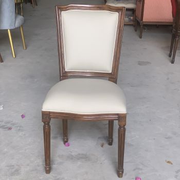 Ghế Louis XVI Gỗ Cao Su Tựa Vuông Bọc Da CÔng Nghiệp (Simili) LSXVI017
