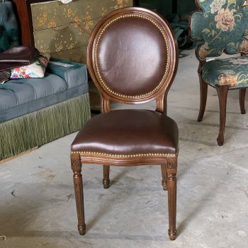 Ghế Louis XVI Phong Cách Cổ Điển Bọc Da Bò LSXVI012