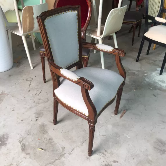 Ghế Armchair Louis XVI Gỗ Tự Nhiên LSXVI022
