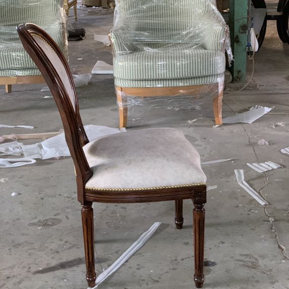 Ghế Louis XVI Không Tay Gỗ ASh Bọc Vải LSXVI016