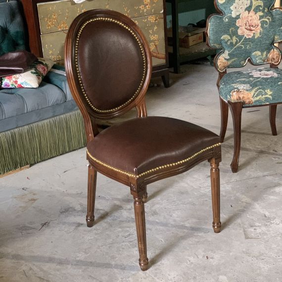 Ghế Louis XVI Phong Cách Cổ Điển Bọc Da Bò LSXVI012