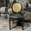 Ghế Louis XVI Lưng Đan Mây Bọc Da Bò  LSXVI021