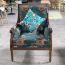 Sofa LOUIS XVI Đơn Gỗ Walnut Bọc Vải Hoa | Nội Thất Louis